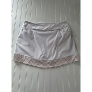 Adidas Skort Women's Large White Colorful Trim Athletic Tennis Golf